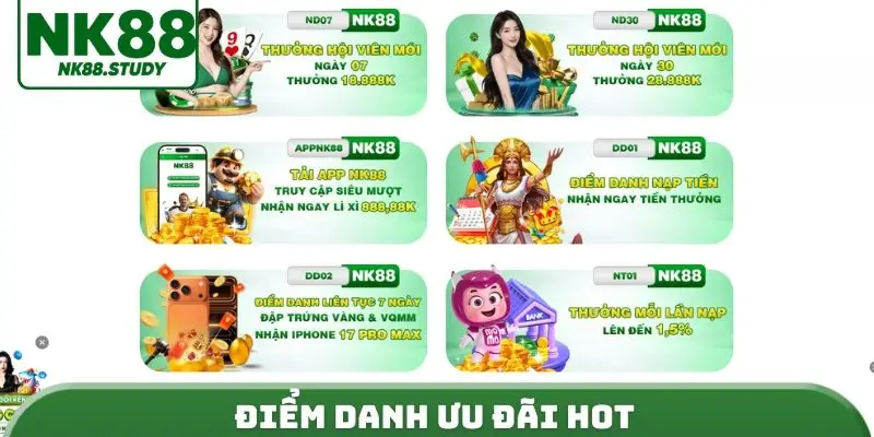 Điểm danh ưu đãi hot